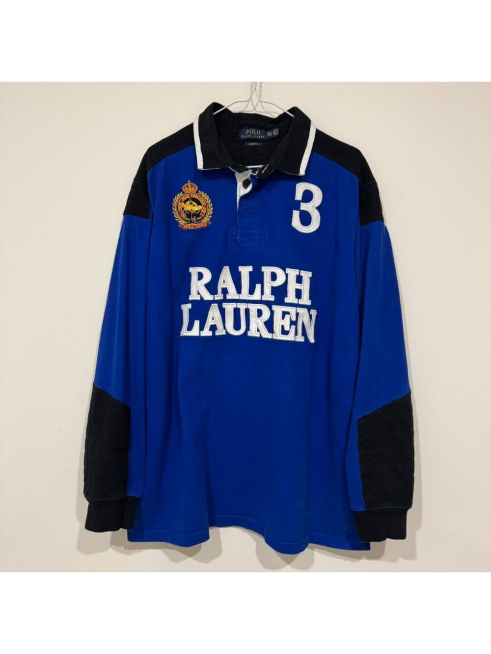 Polo Ralph Lauren Mens Spellout Rugby Shirt Snow Polo Challenge Cup Size 2XL